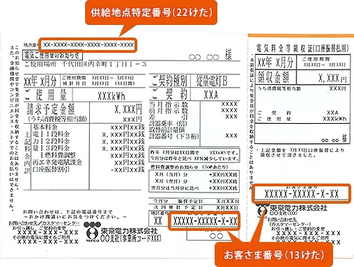 検針票（電気ご使用量のお知らせ）