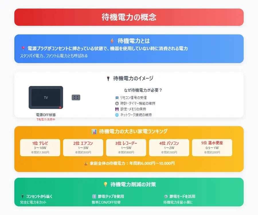 待機電力はこまめにオフ!電源タップが便利