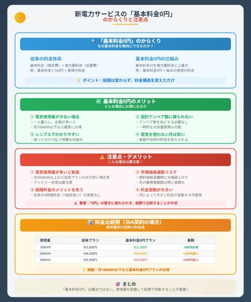 「基本料金0円」のからくりと注意点