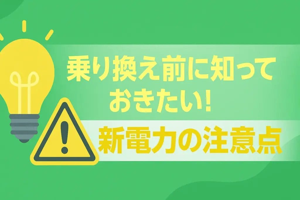 乗り換え前に知っておきたい!新電力の注意点