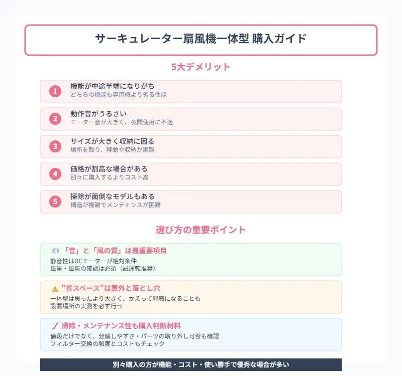 【本音レビュー】サーキュレーター扇風機一体型の5大デメリット